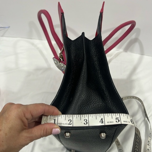 NWOT Cleo & Patek black and pink genuine leather tote hobo bag made in Italy - Picture 8 of 16